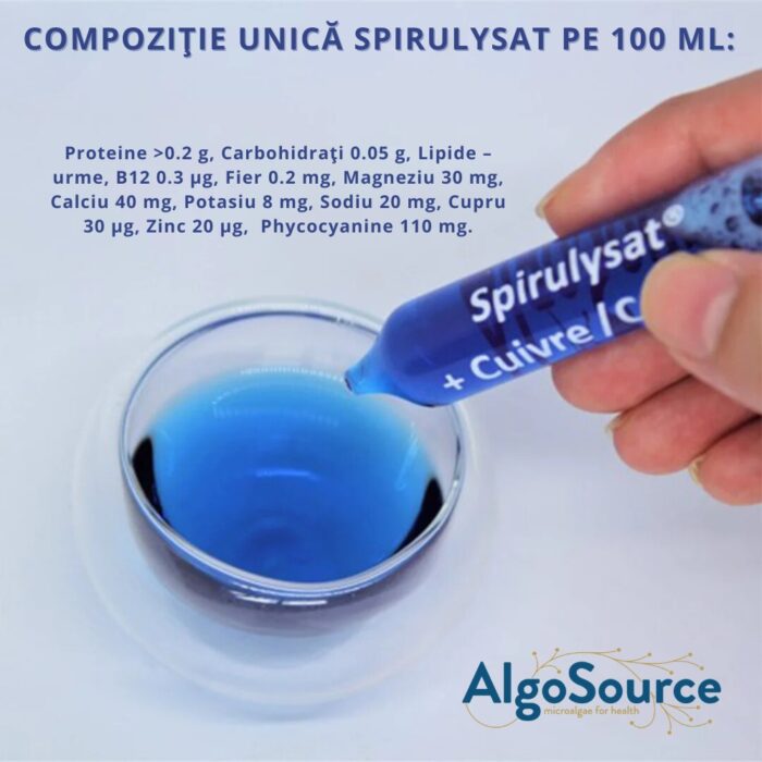 Spirulysat și cupru, 20 fiole, Algosource