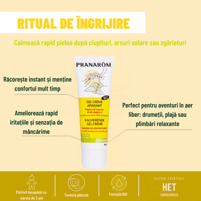 Gel cremă calmant Bio calmant după întepaturi, zgâriert