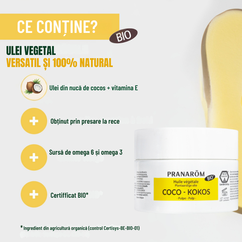 Ulei cocos bio 100 ml Ulei cocos bio 100 ml