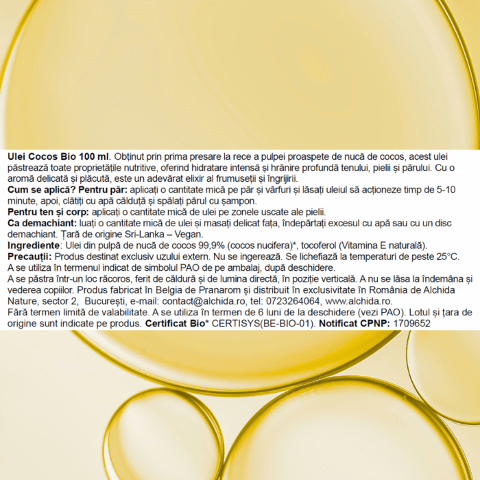 Ulei cocos bio 100 ml